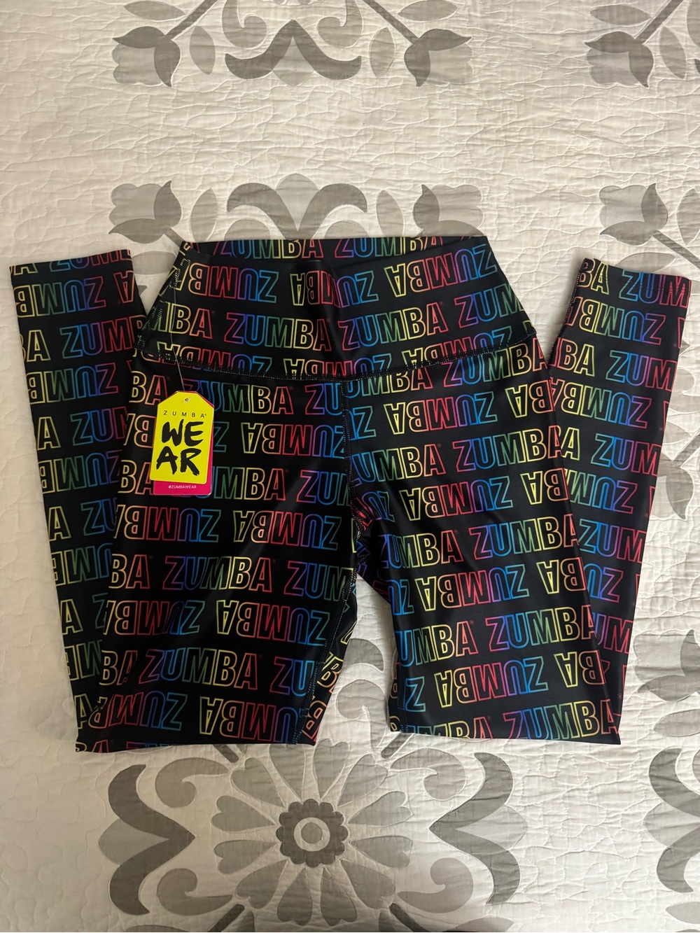 Zumba Fitness Black Leggings with Rainbow Logo Print
